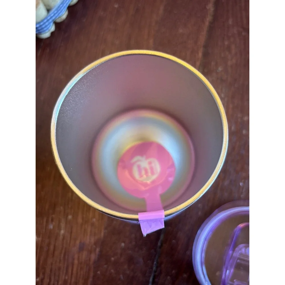Hi Peach Layne Purple Floral Stainless Steel Vacuum Mug Insulated Wine Tumbler